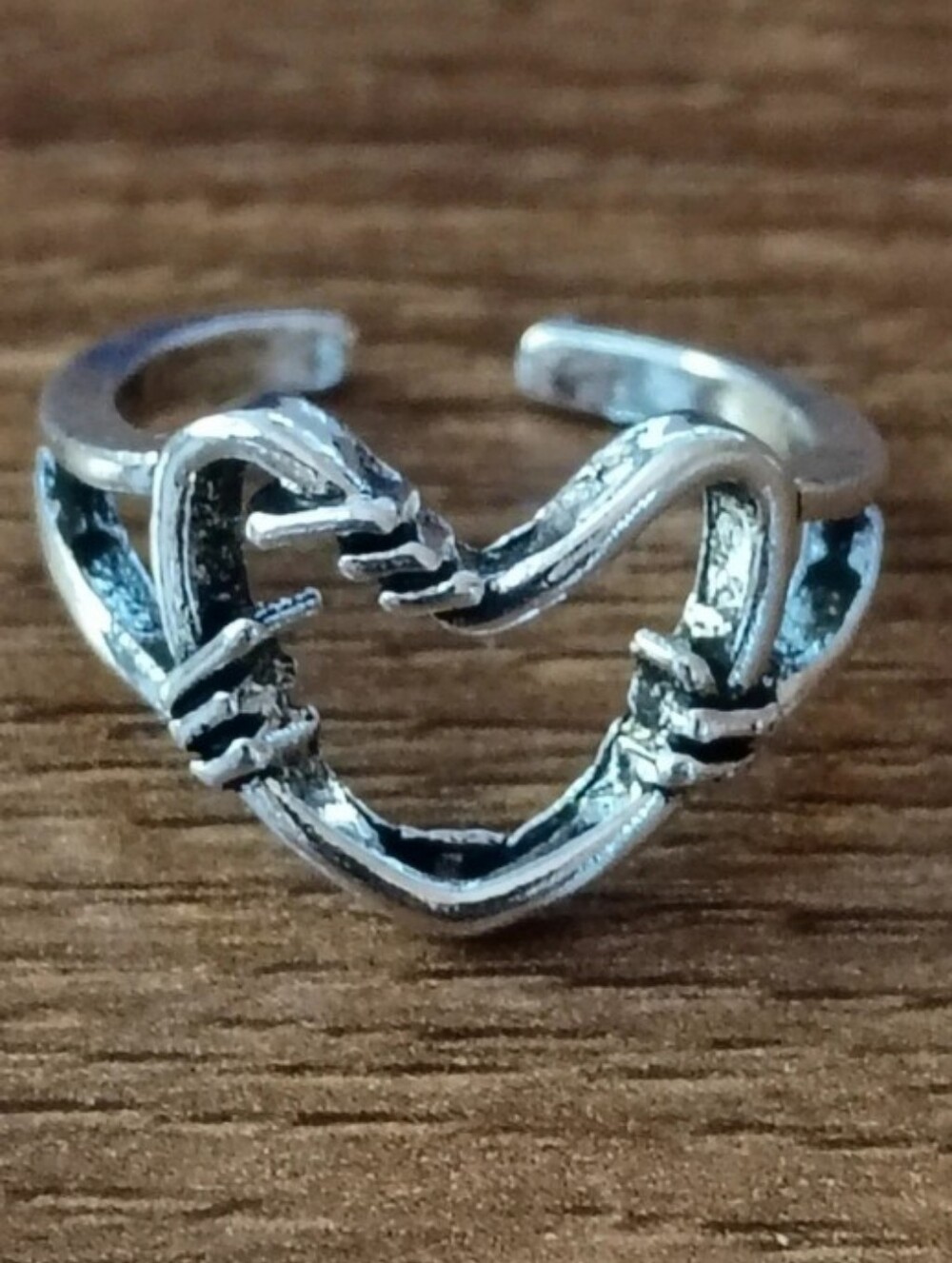 Silver Heart Ring Size 6